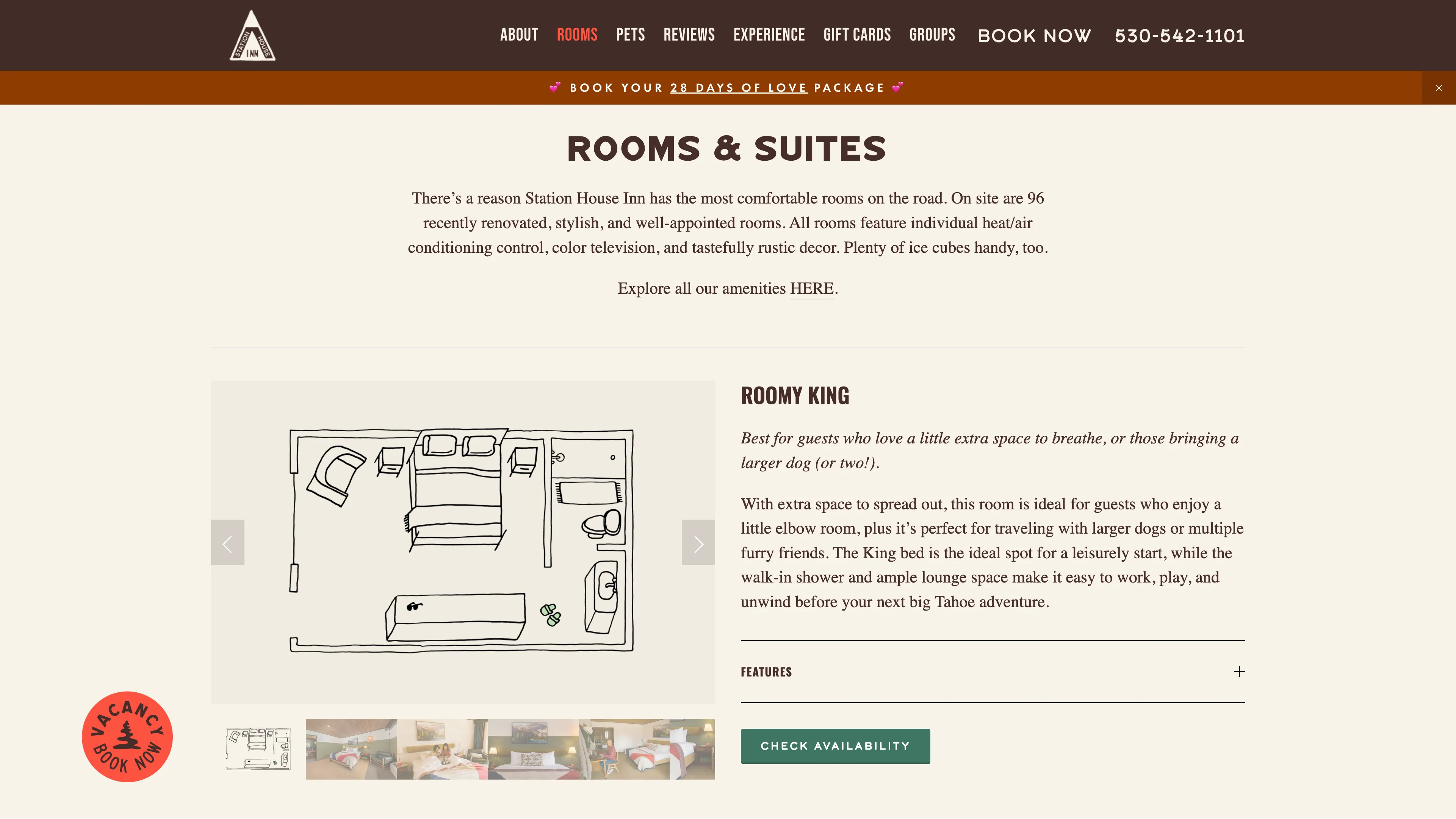 Station House Inn on Squarespace - interior page